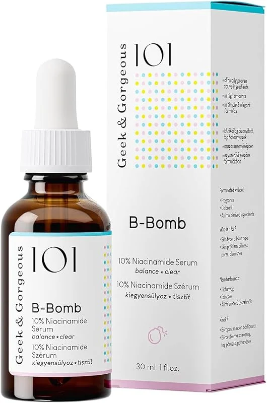 Geek & Gorgeous B-Bomb – Sérum à 10% de niacinamide, zinc PCA et sarcosine, aide à — Soin de la peau