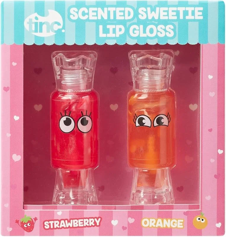 Tinc - Duo de Gloss à Lèvres Sweetie Parfumés - Brillance Effet Miroir aux Senteurs Fraise et Orange