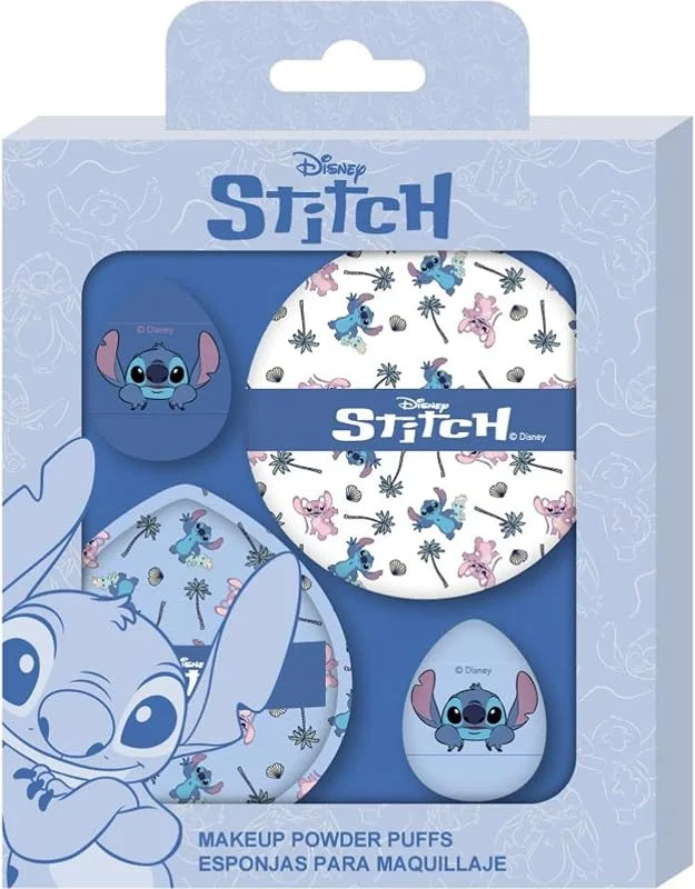 Éponge de maquillage Stitch Disney Beauty Blender avec pompons, Set d'éponges pour appliquer fond de