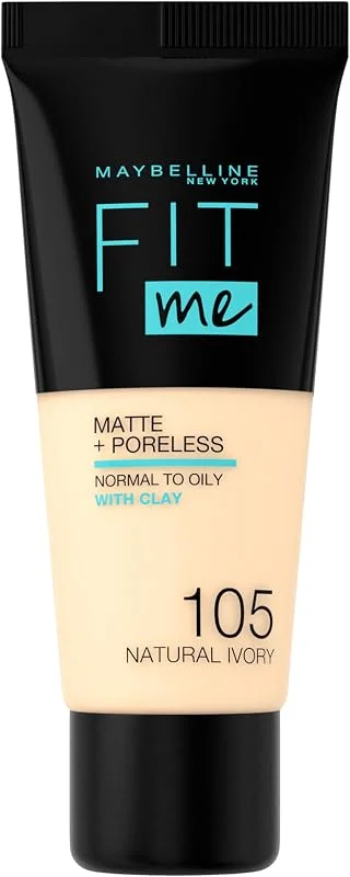 Maybelline New York Fond de Teint Fit Me Matte Poreless 105 Ivoire 30ml — Maquillage