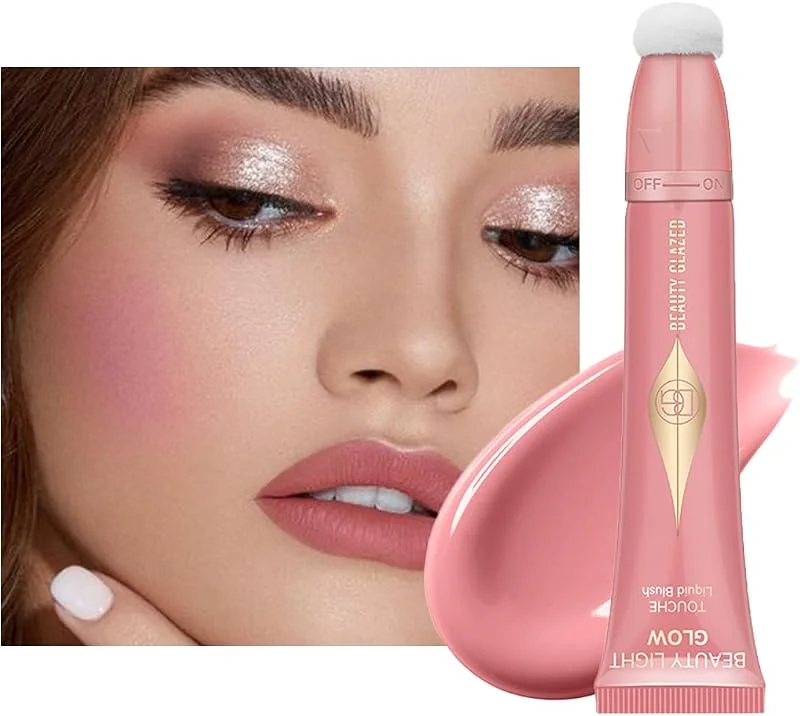 Beauty Blush Pen, Blush liquide avec embout éponge, Blushes mat pour le visage, liquide — Maquillage