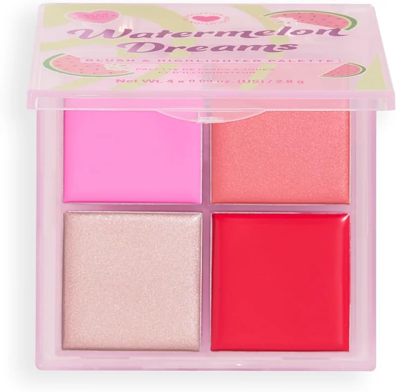 I Heart Revolution Watermelon Dreams Blush & Highlighter Quad, Palette Crème Blush & — Maquillage