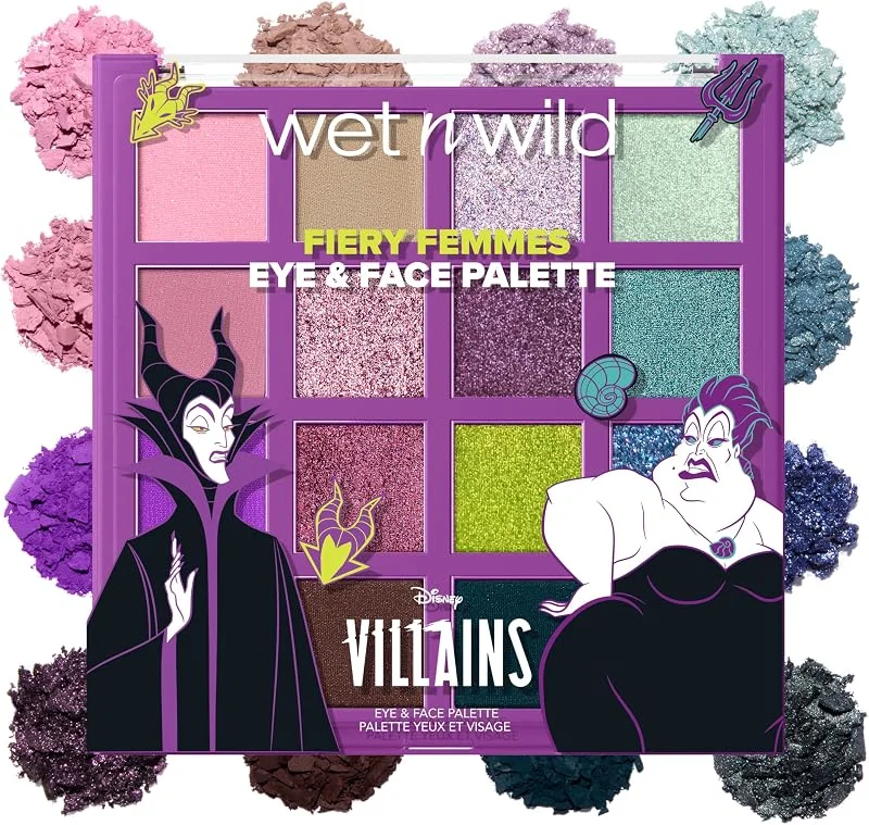 Wet n Wild x Disney Villains Fiery Femmes Eye & Face Palette, Palette 16 Fards à — Maquillage