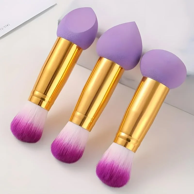 Lot de 3 éponges à double extrémité pour fond de teint, éponge de maquillage multifonction 2 en 1