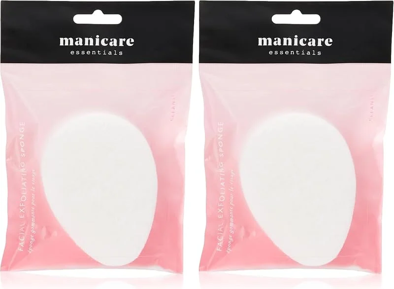 Manicare Éponge gommante pour le visage, nettoie, masse et exfolie la peau, élimine le maquillage et