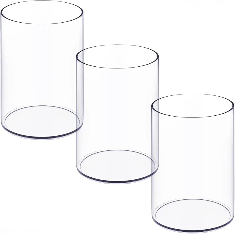 Lot de 3 organiseurs de bureau élégants en acrylique transparent pour stylos et crayons de