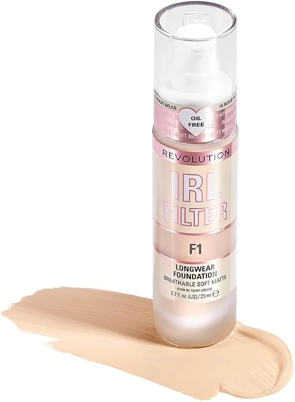 Makeup Revolution, Irl Filter, Longwear, Fond de Teint, F1, 23ml — Maquillage