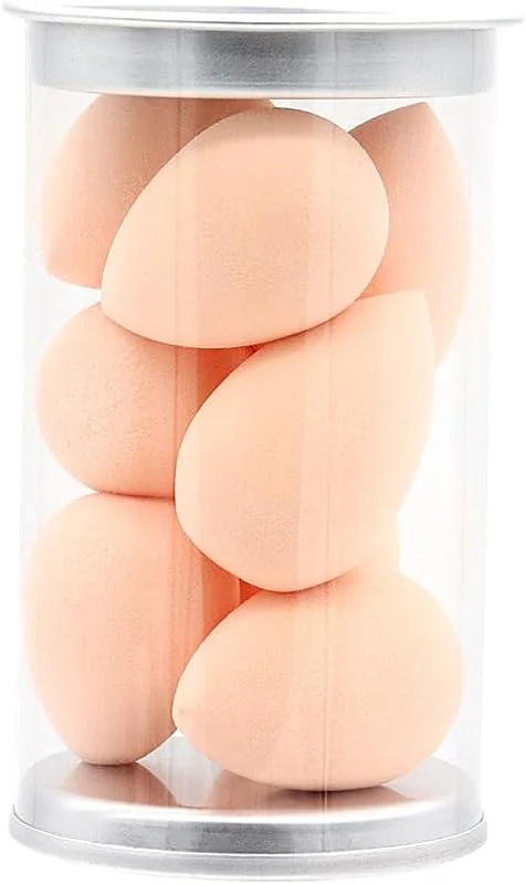 Lot de 8 mini éponges de maquillage sans latex, douces et extensibles, multicolores, en forme de