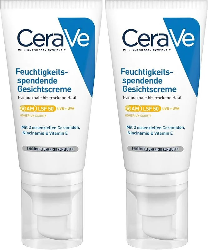 CeraVe - Crème Hydratante Visage SPF50 - Crème de Jour avec Protection UVB + UVA — Soin de la peau