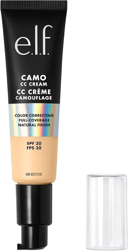 e.l.f. Camo CC Cream, Fond de teint correcteur de couleur avec SPF 30, Fair 140 W, 30 g — Maquillage