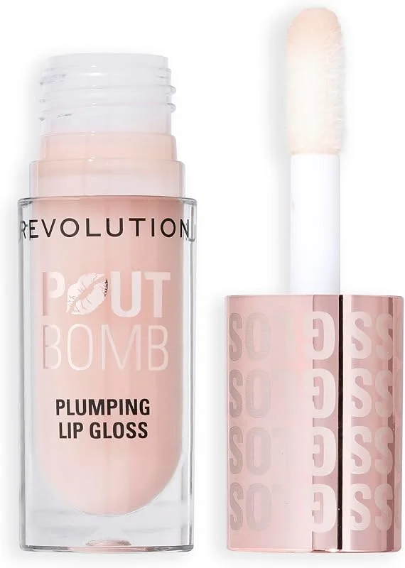 Revolution Pout Bomb Plumping Lip Gloss, Sheer Milky Nude — Maquillage