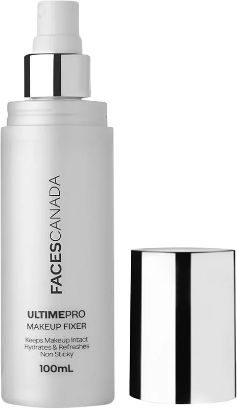 FACES CANADA Ultime Pro Makeup Fixer, 100 ml Spray de maquillage longue durée hydrate, apaise et