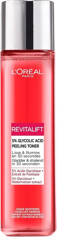 L'Oréal Paris Revitalift Peeling Toner Acide Glycolique 5% Visage 180ml — Soin de la peau