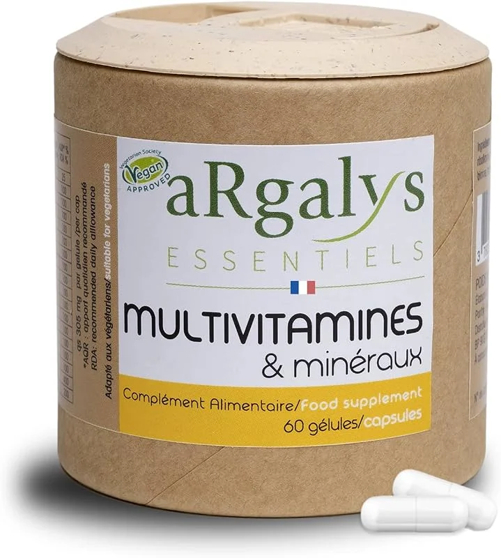 Multivitamines et minéraux (2 mois) - 20 Nutriments - Vitamines A, B, C, D3, E, K1 — Soin de la peau