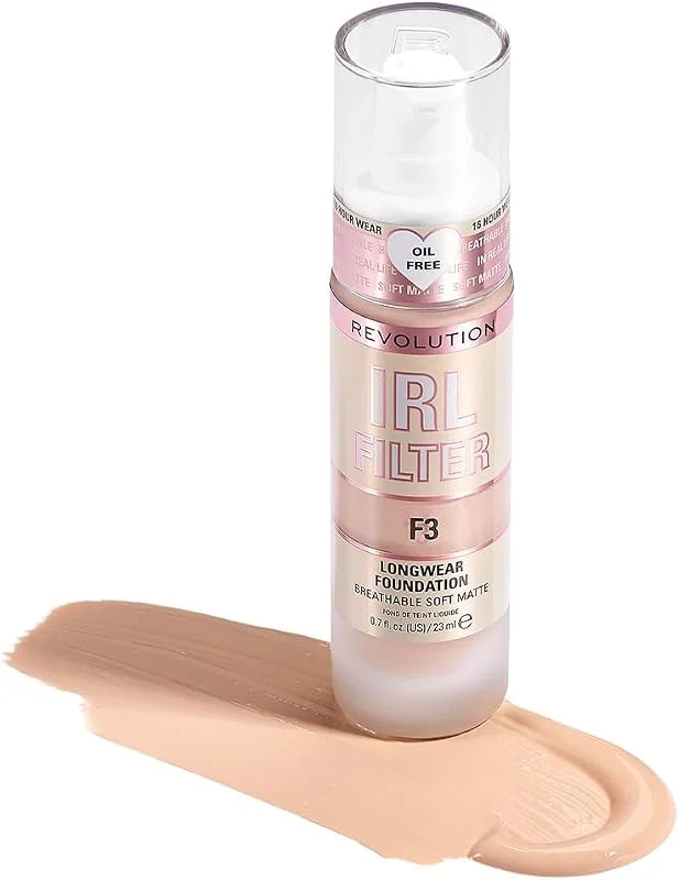 Makeup Revolution, Irl Filter, Longwear, Fond de Teint, F3, 23ml — Maquillage