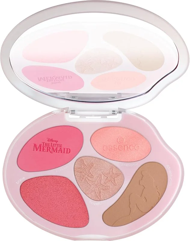 essence Disney THE LITTLE MERMAID face palette visage, naturel, chatoyant, métallique — Maquillage