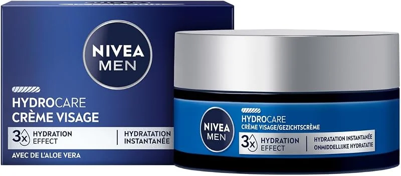 NIVEA MEN Crème Visage Hydratante HydroCare Pour Peaux Sèches, 50 ml — Soin de la peau