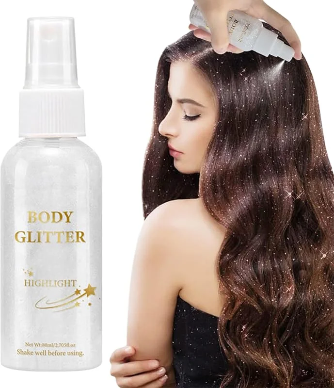 Spray Pailleté pour Cheveux Brillant Cheveux Poudre Fixatif — Maquillage