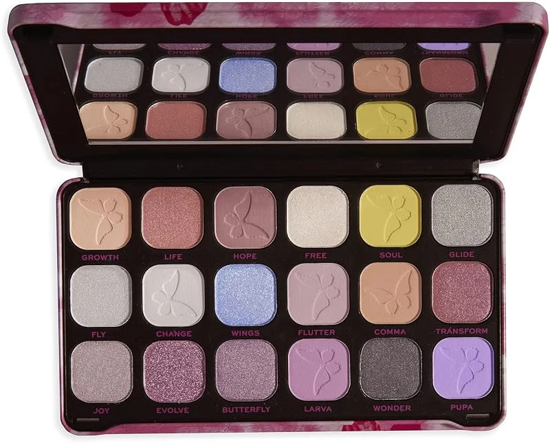 Makeup Revolution, Palette d'ombres à paupières éternelle, Papillon, 18 nuances, 19.8g — Maquillage