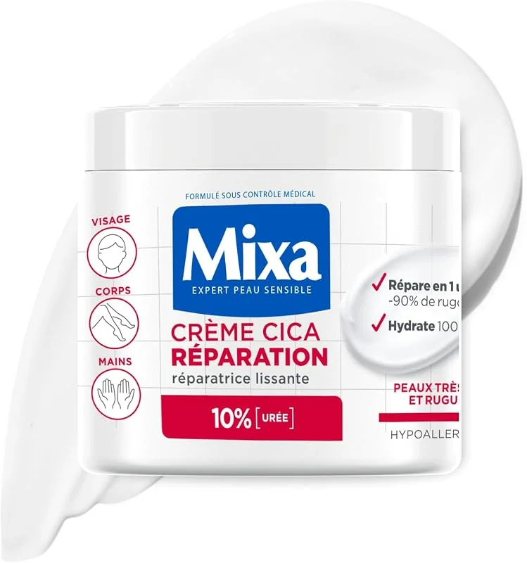 Mixa Crème Cica Réparation Peaux Très Sèches Rugueuses Visage Corps 400ml — Maquillage