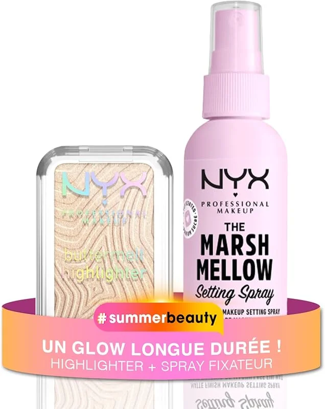 Duo Essentiel Glow Fixé – NYX Professional Makeup – Highlighter Buttermelt Bright and — Maquillage