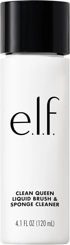 e.l.f. Clean Queen Nettoyant liquide pour pinceaux et éponges, gel moussant, formule — Maquillage