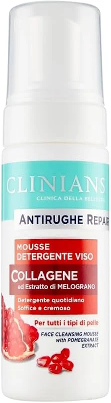 CLINIANS, Mousse Nettoyante Anti-Rides pour le Visage, 150 ml — Soin de la peau