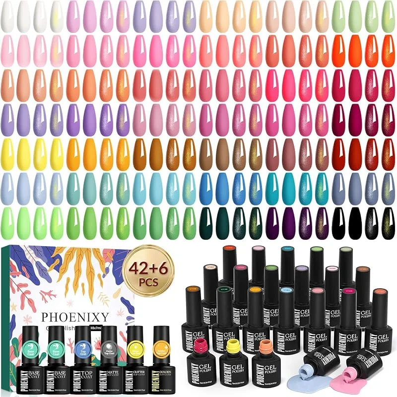 Phoenixy Vernis Semi Permanent 48PCS Vernis Gel UV Semi Permanent — Maquillage