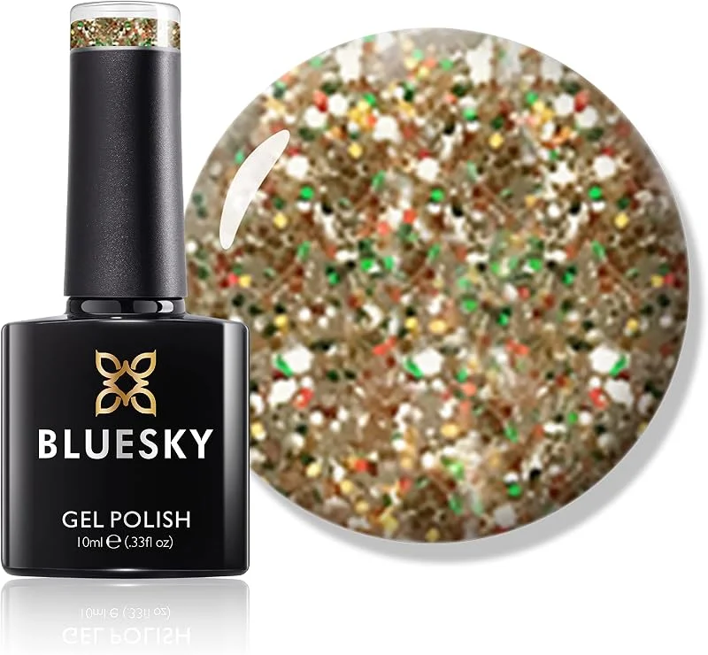 Vernis à ongles gel Bluesky, Belle du Baule, paillettes d'or, longue durée, résistante — Maquillage