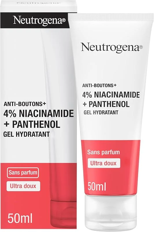 Neutrogena Gel Hydratant Anti-Boutons+ 4 % Niacinamide et Panthénol, 50 ml — Soin de la peau