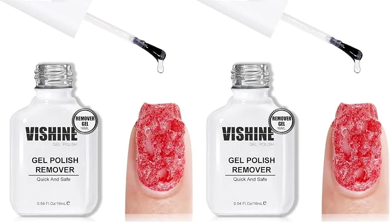 Vishine Dissolvant pour Vernis Gel Semi Permanent – Dissolvant Dépose Vernis gel — Maquillage