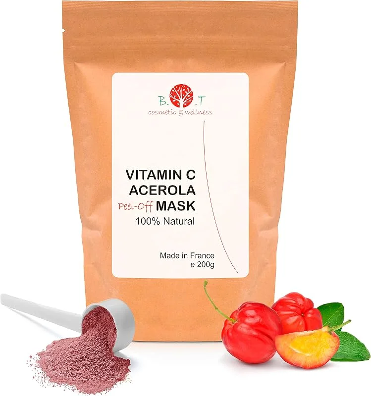 Masque Visage à l'Acérola Vitamine C Traitement Peel-Off Hydratant Anti-âge — Soin de la peau