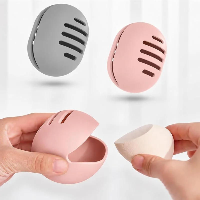 Lot de 2 porte-éponges de maquillage en silicone, respirants, doux et lavables pour éponges humides