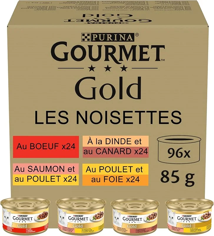 GOURMET Gold Les Noisettes - pâtée Chat Effilés en Sauce - 96 x 85 g — Maquillage