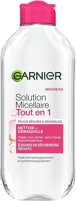 GARNIER Skin Active - Solution Micellaire Tout-En-1 - Nettoie, Démaquille & — Soin de la peau