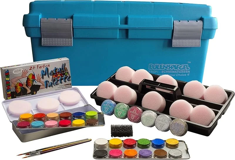 Eulenspiegel 299548 - Coffret de maquillage débutant, 24 couleurs aquatiques professionnelles, 6