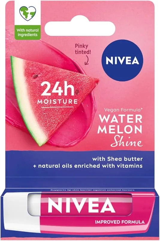 NIVEA Rouge à Lèvres Soin du Melon d'Eau Shine, 4, 8 g - Hydratant - Rose - Mate — Maquillage