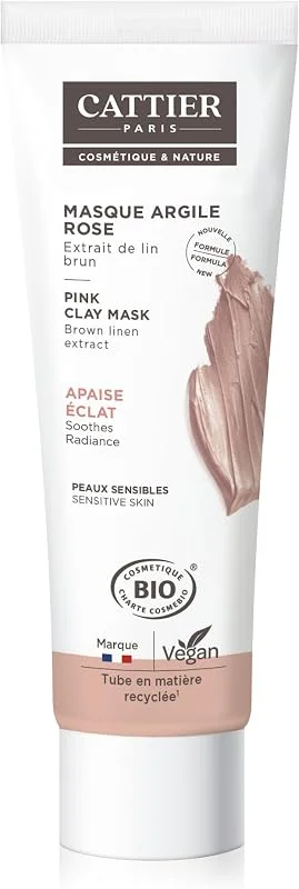 CATTIER Masque Argile Rose - bio Douceur, Hydratant - 100ml Pour Apaisant — Soin de la peau