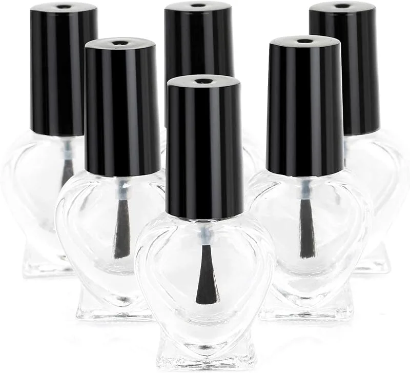 TRIXES 6 flacons vides pour vernis à ongles forme cœur — Beauté