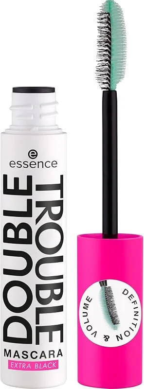 essence mascara DOUBLE TROUBLE MASCARA EXTRA BLACK - longue durée - 12 ml — Maquillage